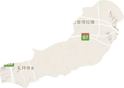 巴音塔拉鎮地形圖