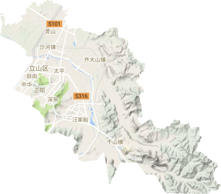 立山區(qū)地形圖