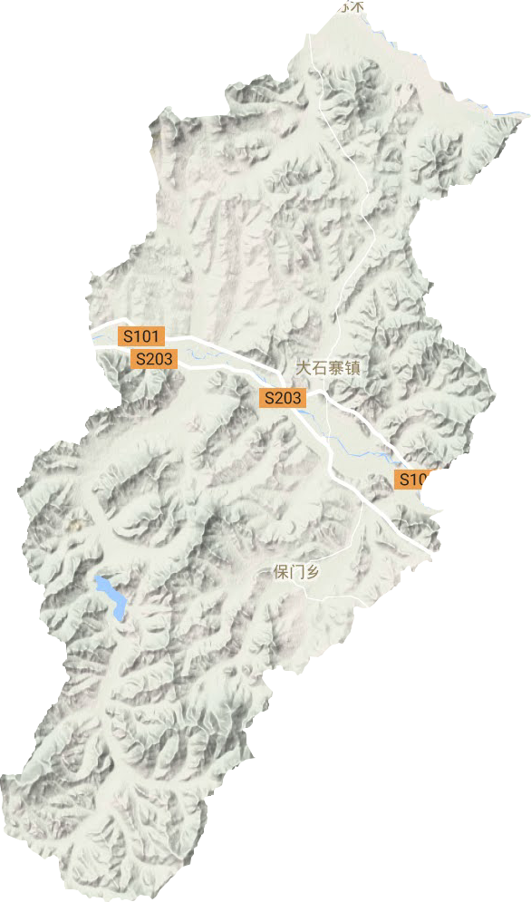 大石寨鎮地形圖