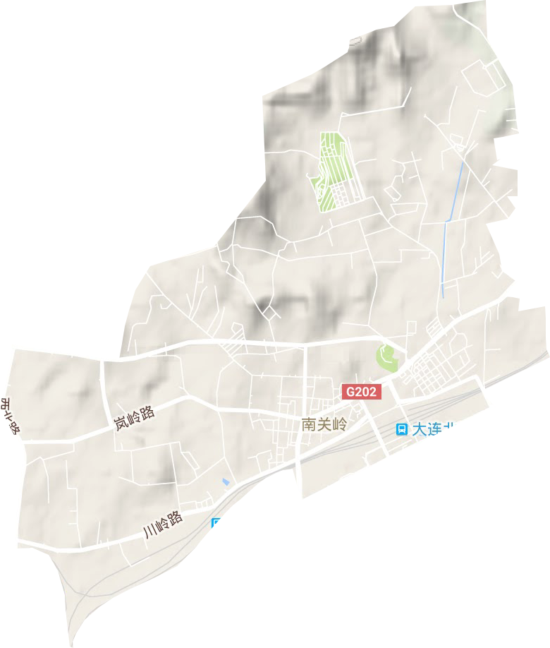 南關(guān)嶺街道地形圖