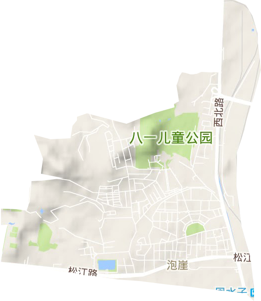 泡崖街道地形圖