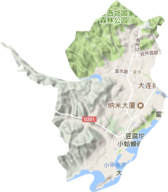 凌水街道地形圖