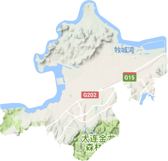 營城子街道地形圖