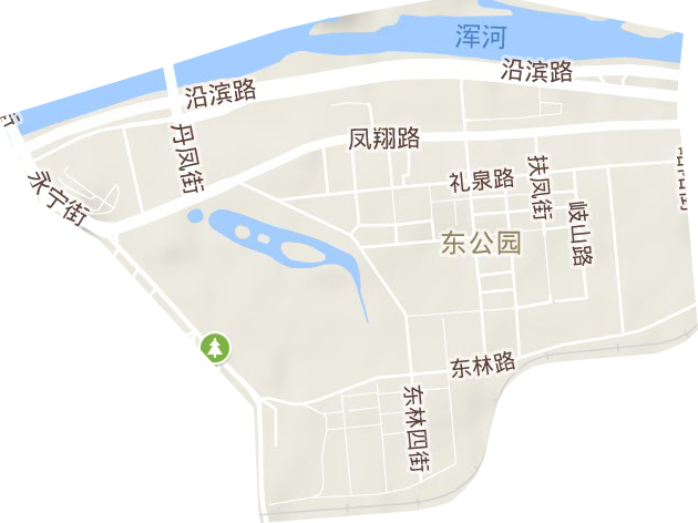 東公園街道地形圖