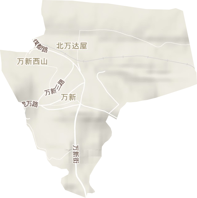 萬新街道地形圖