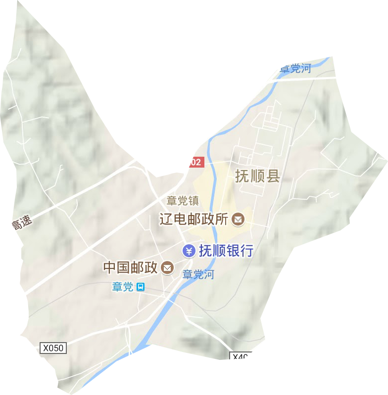 章黨街道地形圖