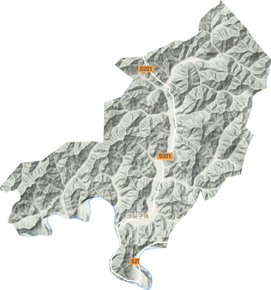 沙尖子鎮地形圖