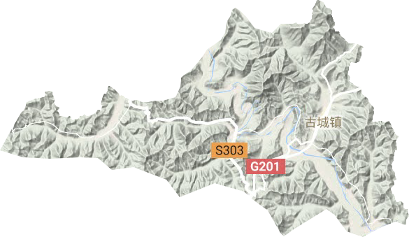 古城鎮(zhèn)地形圖