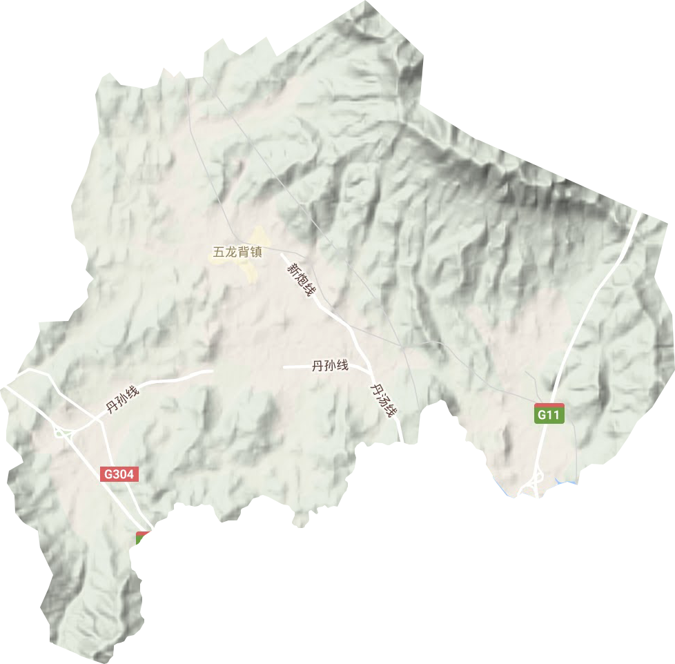 五龍背鎮(zhèn)地形圖